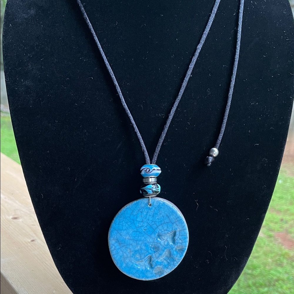 Clay Pendant Necklace Handmade by Me OOAK - Picture 6 of 7
